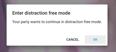 Distraction Free Mode Notify